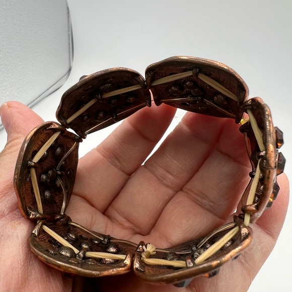 Vintage-Inspired Copper and Brown Gemstone Bracelet - Picture 6 of 7